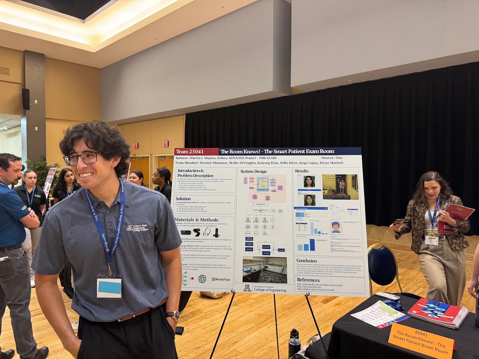 Jorge Lujan and teammates presenting the Smart Patient Exam Room capstone project